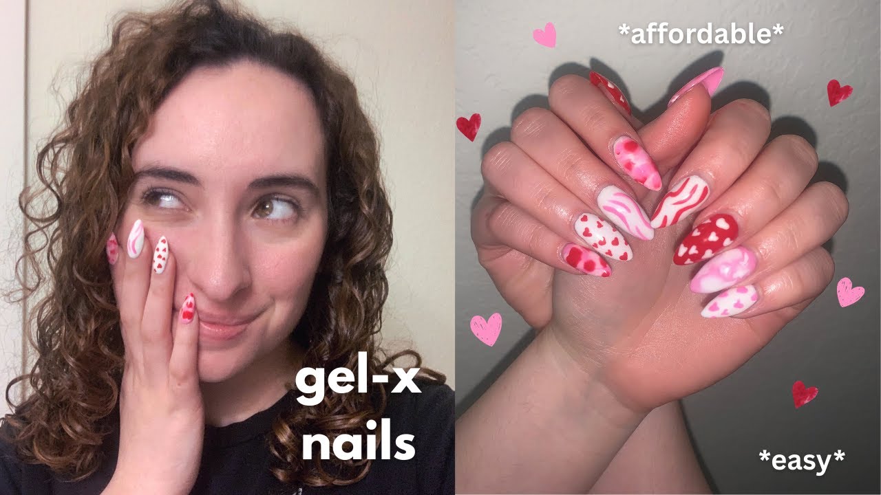 My Valentine's Day Gel-X Nail Set 💗 - YouTube
