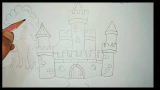 Easy Castle Drawing [PART-1] || Learn How to Draw a Castle #youtubevideos #yt #art #viral 