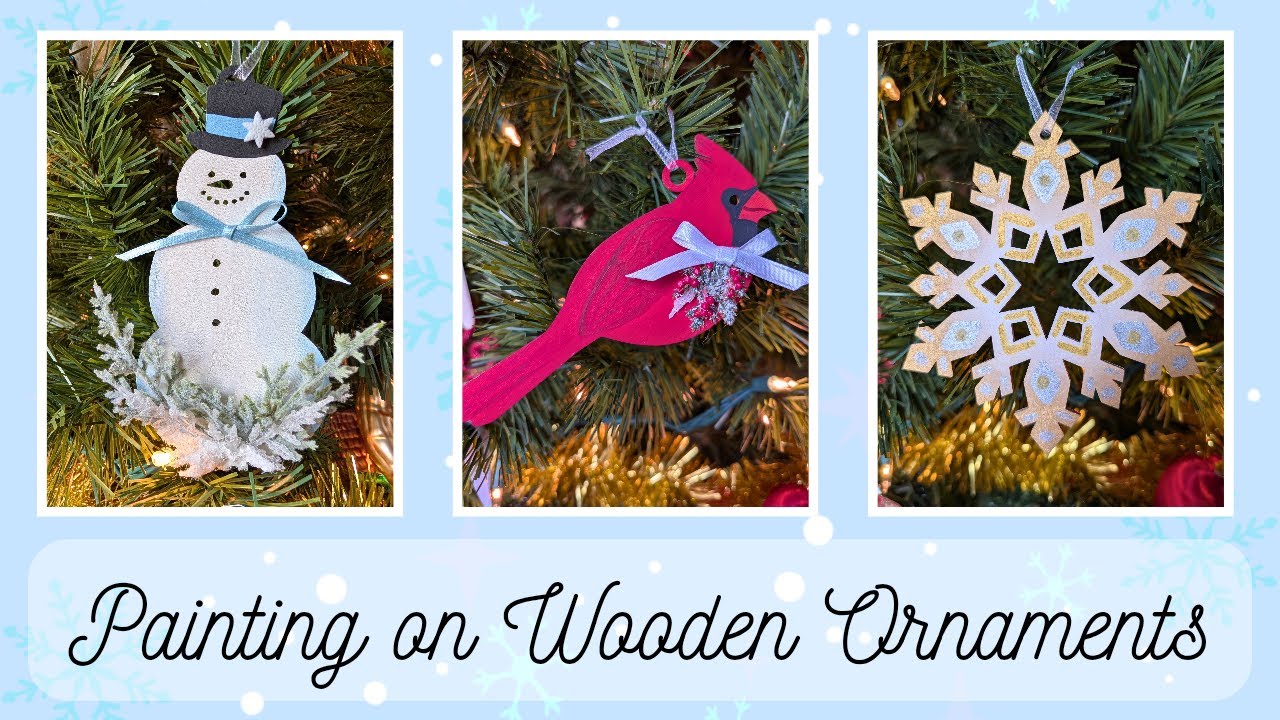 Раскрашивание и декорирование деревянных рождественских украшений своими руками!