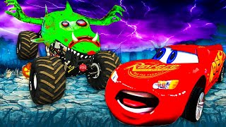 MONSTER LIGHTNING MCQUEEN, TOW MATER, Chick HICKS vs NORMAL PIXAR CARS in BeamNG.drive!