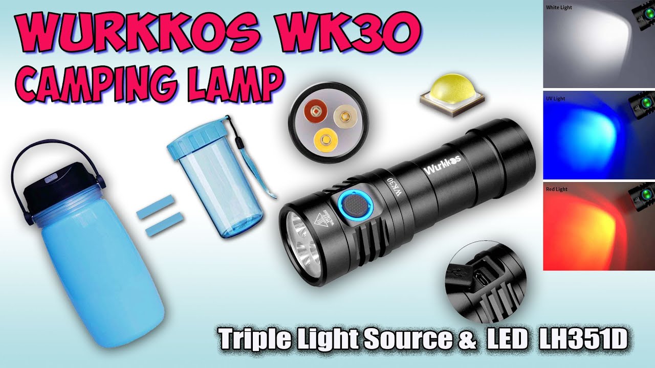 Wurkkos WK30 NEW и Портативный фонарь для кемпинга ♦ Распаковка фонарей. Unboxing flashlight.