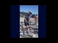 Joe falls off his bike