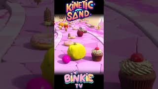 🍎🎳 Learn Fruits with Kinetic Sand Bowling Ball Candy Race | Binkie TV