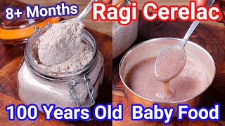 100 Year Old Baby Food - Homemade Ragi Ceralac Powder | Instant Ragi Porridge Meal for Babies