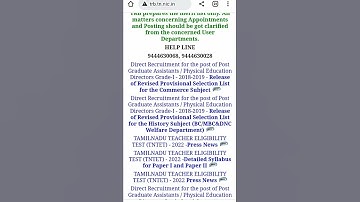 PG-TRB - Release of Revised Provisional Selection List -Mayuri Academy