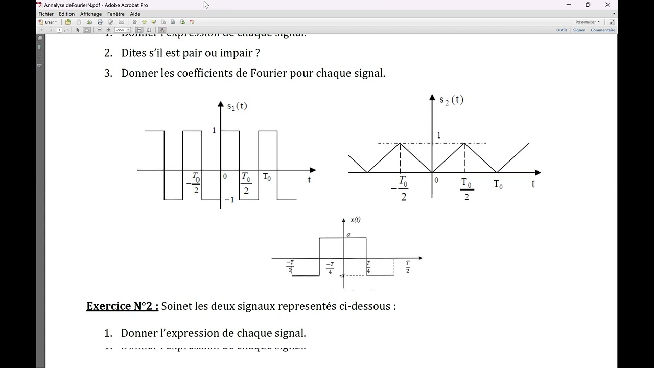 TD N°2 TS Analyse de Fourier Licence 2 S4