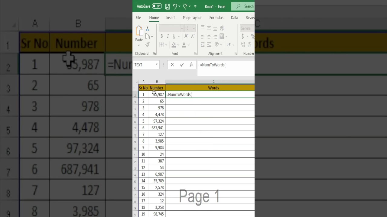 Automatically Convert Number Into Words Excel Tricks Trending