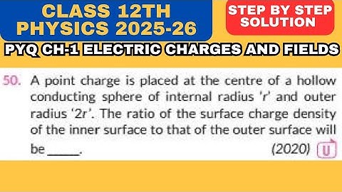 A point charge is placed at the centre of a hollow conducting sphere of internal radius ‘r’ and...