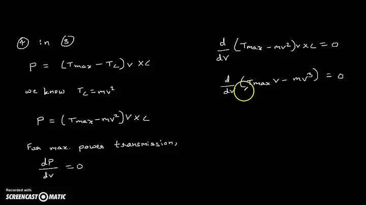 Condition for maximum power transmission through belt drive