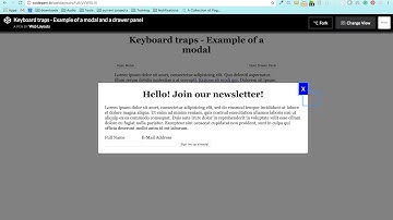 Keyboard traps inside a modal or a drawer panel