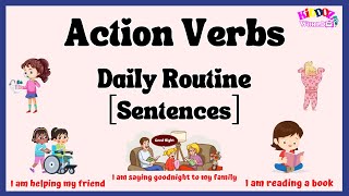 Action Verbs For kids | Daily routine sentences | Beginner Daily English | English Sentences