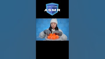 Veo 3 ASMR Ice Cube Mukbang // Yellow - Orange #veo3 #ai #asmr #satisfying #mukbang #ice #asmrvideo