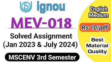 MEV-018 solved assignment 2023-24 || Ignou Mev 018 solved assignment jan 2023 to july 2024 session