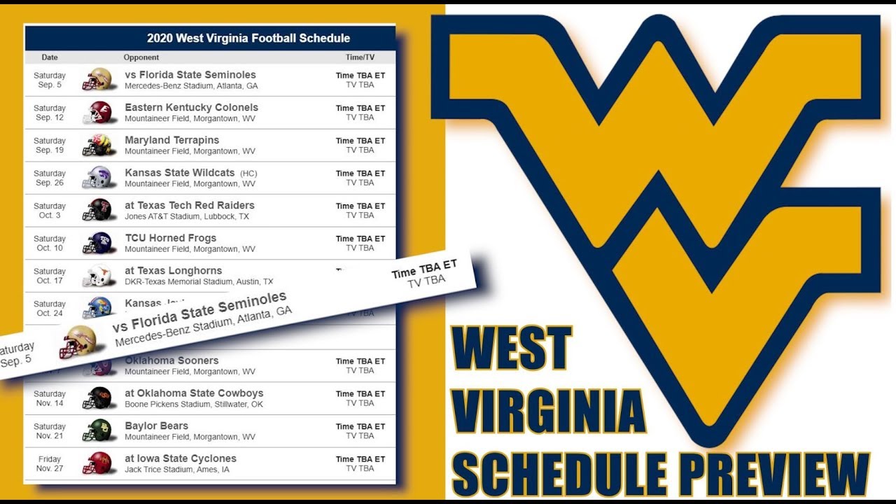 WEST VIRGINIA MOUNTAINEERS 2020 FOOTBALL SCHEDULE PREVIEW YouTube