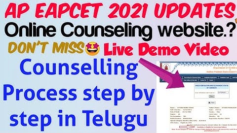 AP EAMCET 2021 Counselling Process Demo video//Certificate verification/Fee/EWS/Web options process