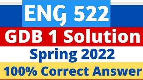 eng 522 gdb solution spring 2022|eng522 gdb  solution 2022|eng 522 gdb perfect solution spring 2022