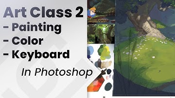 How to Paint in photoshop _ Art Class 2 color, keyboard , painting