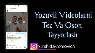 Qora Video Yasash 2022 | Xurshid Akromovich