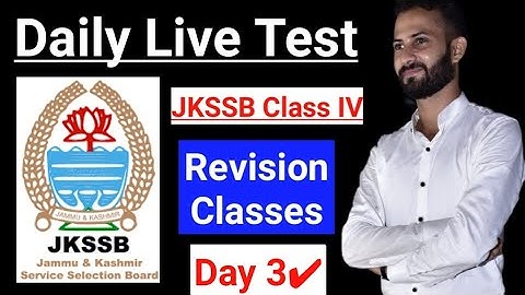 JKSSB Class IV live Test - Day 3 || Important For JKP/SSC