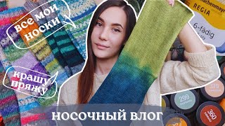 ВЯЗАЛЬНЫЙ ВЛОГ №93 | Носочный влог | Крашу пряжу | Все мои носки