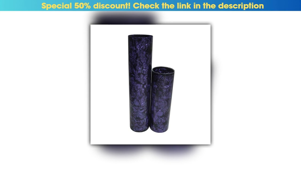 Top 2Pcs Celluloid Sheet Drum Wrap Musical Instrument Deco Diamond Purple 10x60'' and 16x60''••••••