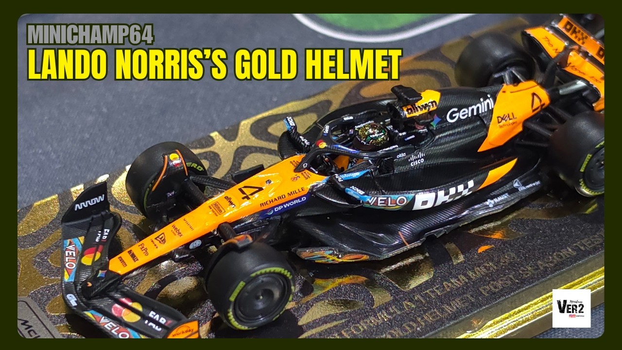 1 of 4000! Minichamps 1/64 McLaren MCL39 Gold Helmet (Cool Car