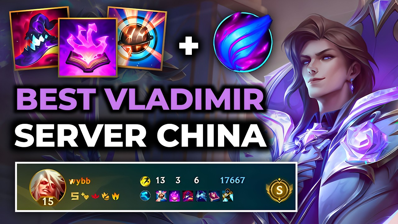 Vladimir Wild Rift China - Build Runes Guide Patch 7.0b - Gameplay Vladimir Season 20