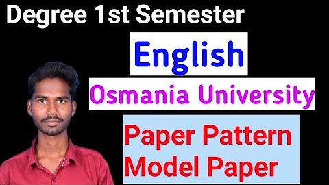 Degree 1st semester Osmania University English Paper pattern Model papers@Danduvenkatramulu