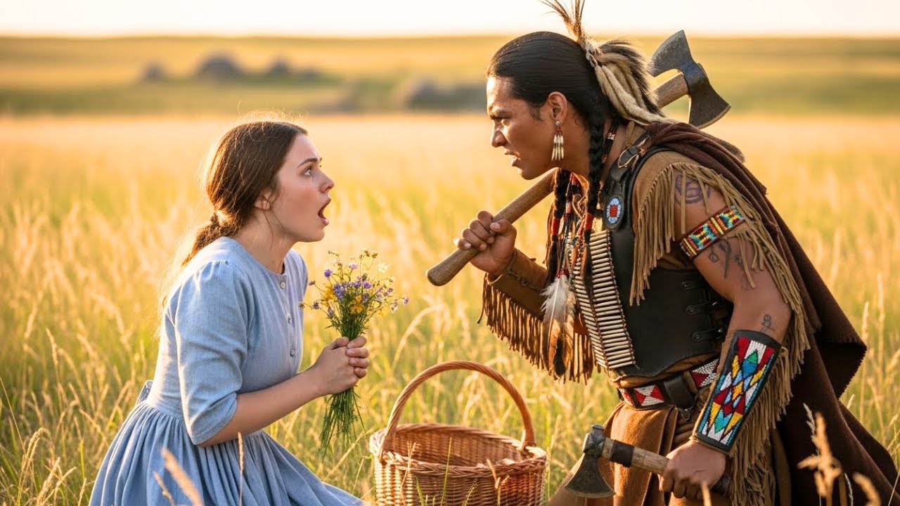 Sie pflückte nur Blumen – bis ein Apache-krieger vor Wut erschien und sie vor Schreck erstarrte