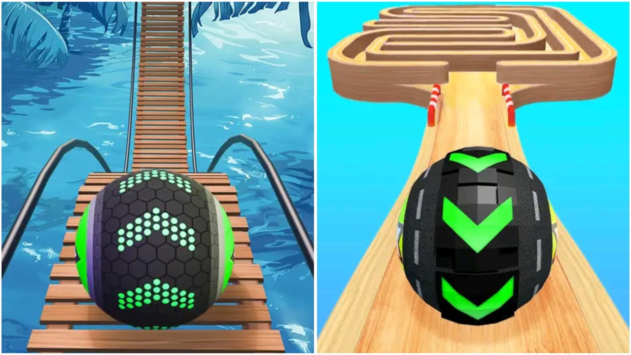 Going Ball speed run challenge   Vs   Rolling Ball Sky Escape🎱 Walkthrough SpeedRun Gameplay