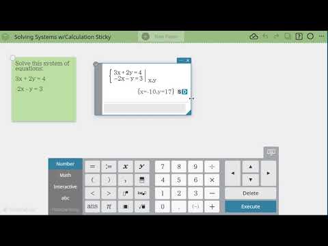 Solving Systems of Equations with the Calculate Sticky