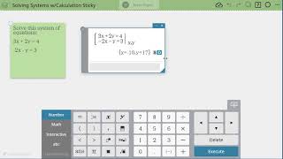 Solving Systems of Equations with the Calculate Sticky
