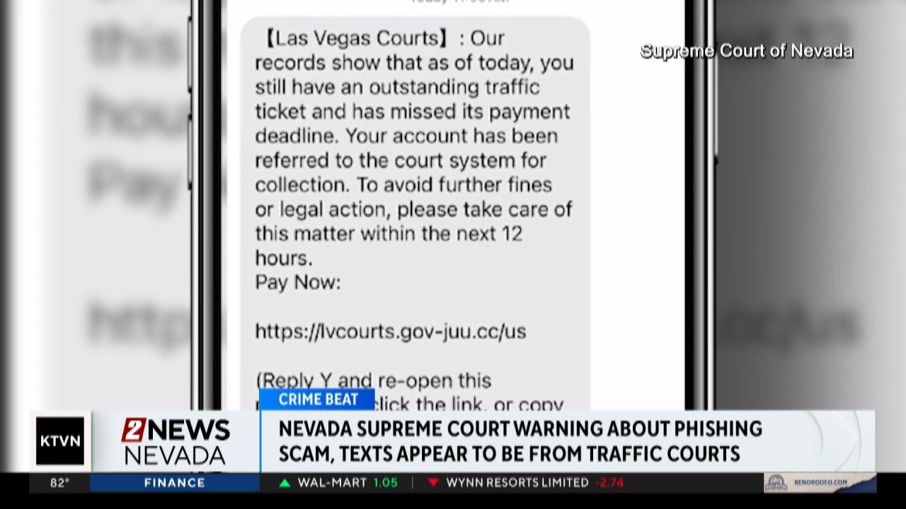 Nevada Supreme Court warns of phishing scam involving fake traffic ticket texts
