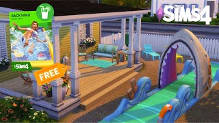 ANOTHER FREE PACK! 💦🏊‍♀️ Building with Backyard Stuff | THE SIMS 4 Speed Build