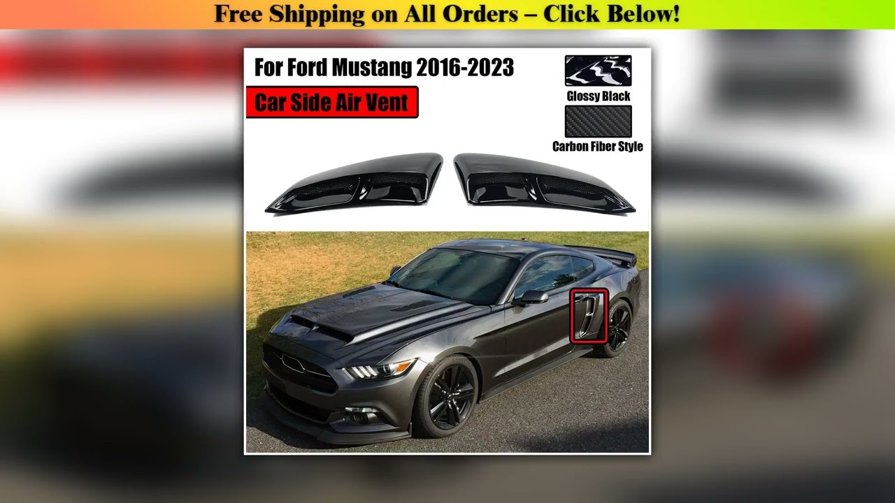 2PCS For Ford Mustang 2016-2023 Car Side Air Vents Rear Fender Outlet Scoop Trim Door Exterior