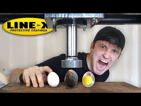 line-x-egg-vs-hydraulic-press!!-(line-x-egg-experiment)-as-seen-on-tv-test!!