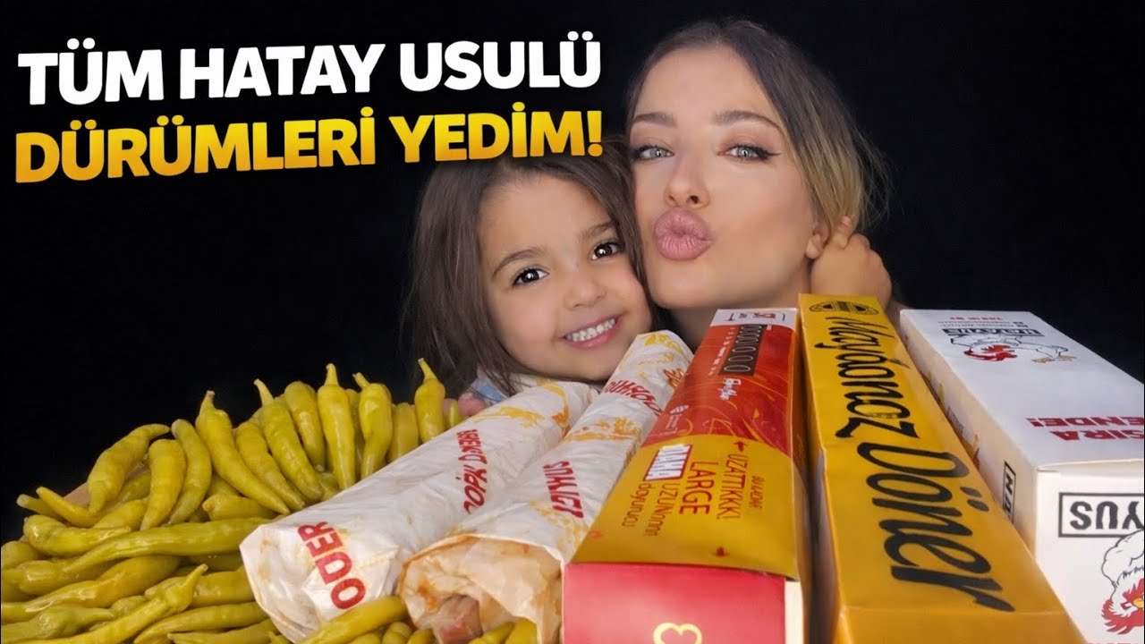 TÜM HATAY USULÜ TAVUK DÜRÜMLERİ DENEDİM 🤤 TÜRKÇE ASMR MUKBANG 