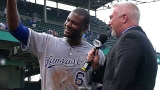 KC@CHC: Cain discusses 8-4 win over the Cubs