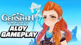 11 Minutes of Genshin Impact Aloy Gameplay (Horizon Zero Dawn Crossover)