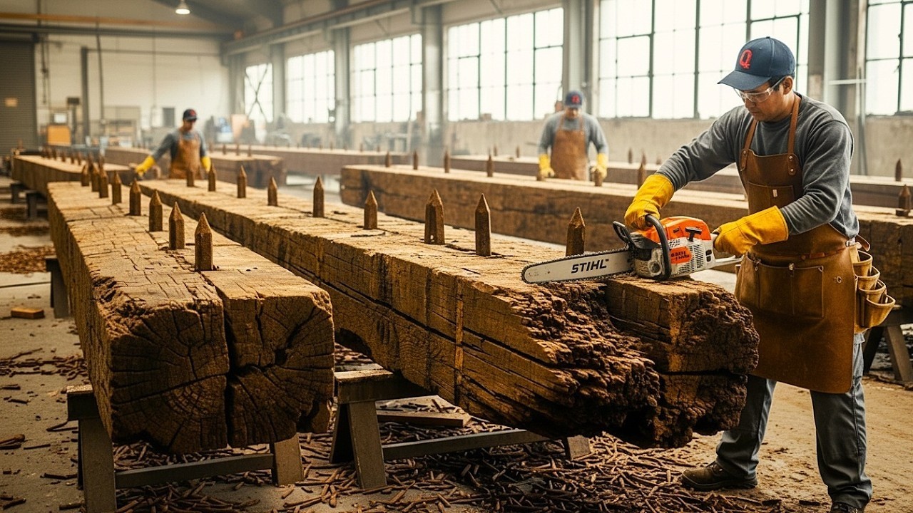 You'll Go Crazy If: Turning Old Train Sleeper Difficult Wood High-Value Epoxy Design Table