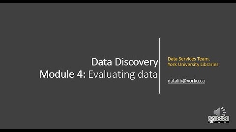 Data Discovery - Module 4: Evaluating Data