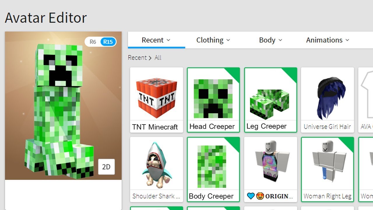 แตงเปนครปเปอรผนารกในเกมมายคราฟ Roblox Creeper Avatar - my roblox avatar minecraft skin