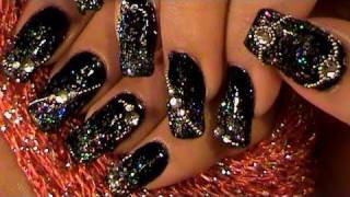 rhinestones nail silver nails rhinestone glitter manicure polish bling stones definition
