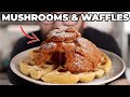 PERFECT Homemade Chicken and Waffles... Made with Mushrooms