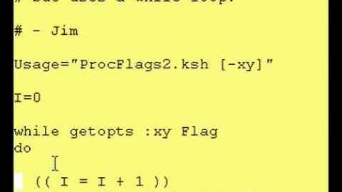 Intro To Korn Shell - 15b - Command Line Flags w/ while loop