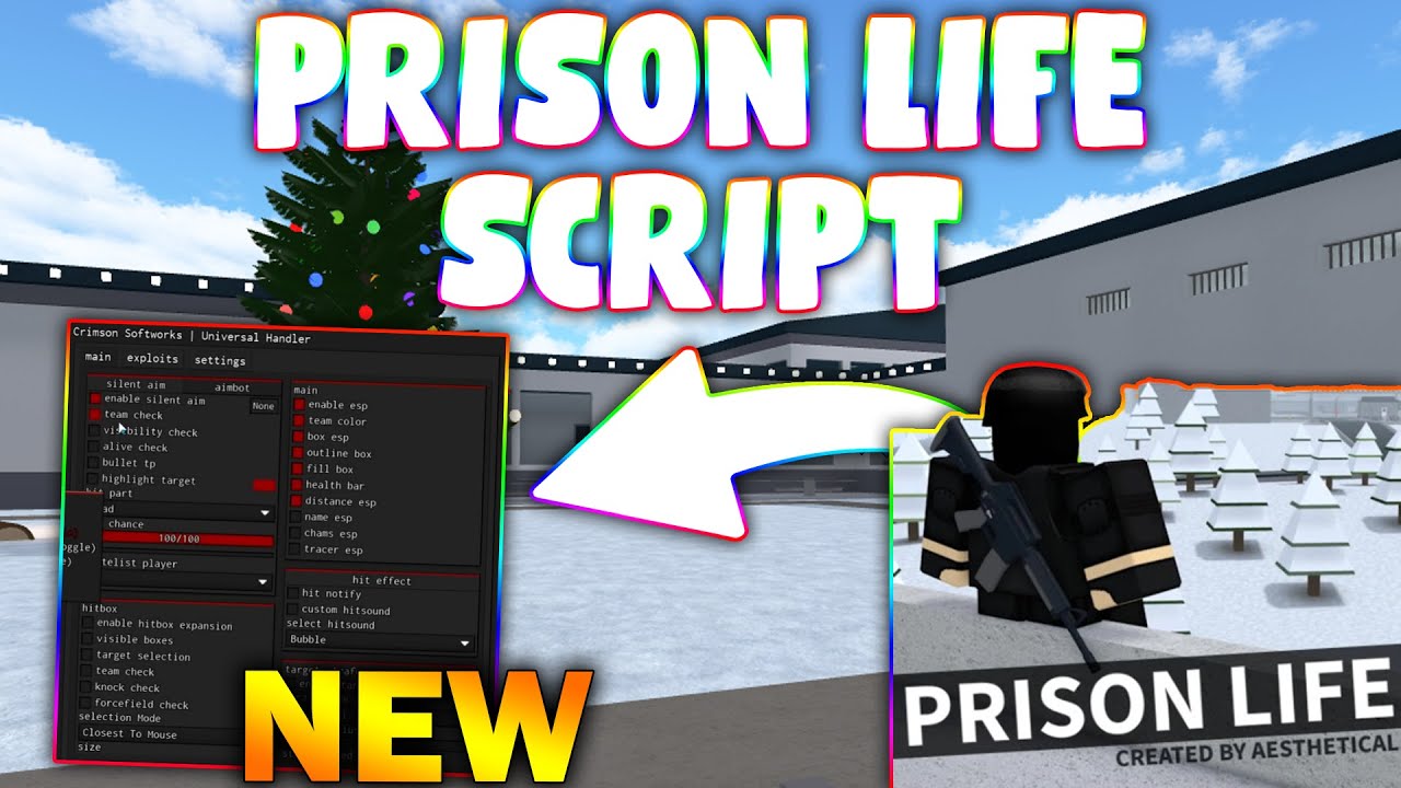 *NEW* Prison Life Script (PASTEBIN 2025) (SILENT AIM , ESP , HITBOX ...