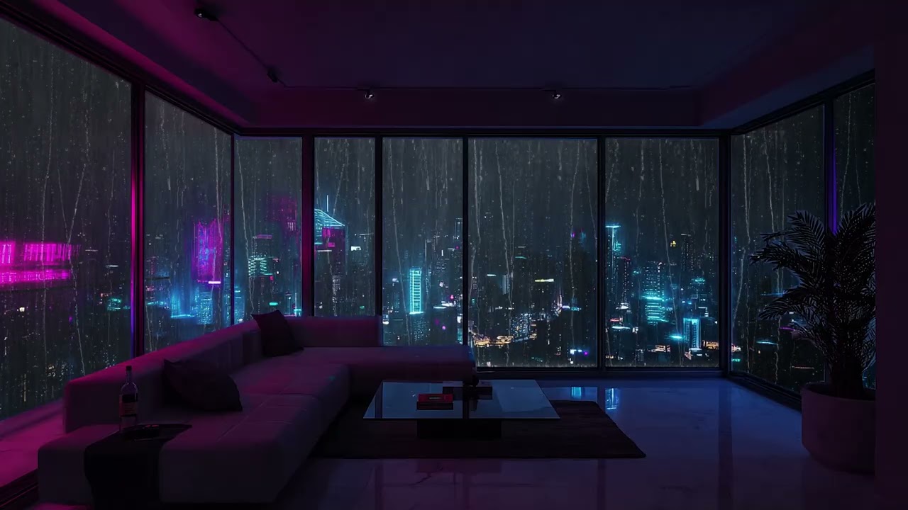 Heavy Rain in City at Night 🌧️ Sleep Instantly & Relieve Stress | Dark Screen Rain Sounds