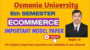 ECOMMERCE IMPORTANT QUESTIONS 2024 ||  OU ||