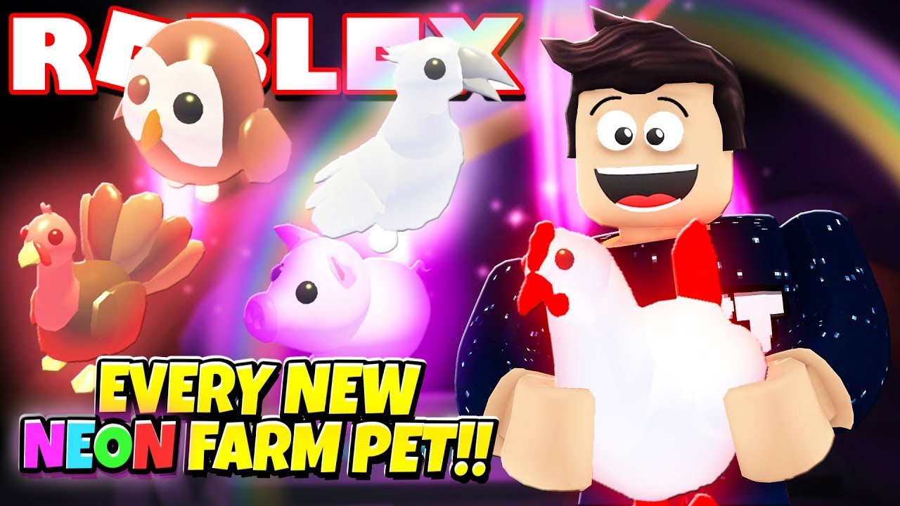 Rare Every New Neon Farm Pet In Adopt Me New Adopt Me Farm Egg Update Roblox Youtube