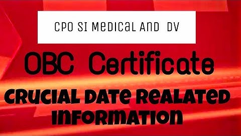 cpo si dv & medical obc certificate crucial date issue solve| #ssc #like #subscribe